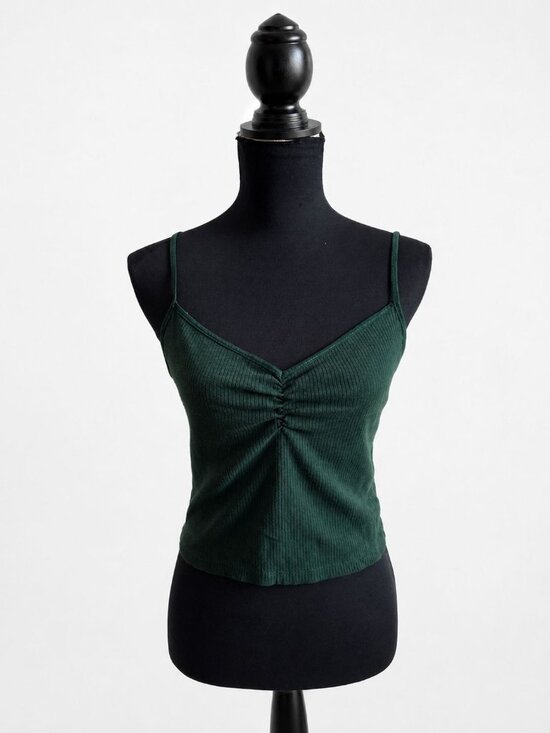 American Eagle Outfitters Tops - American Eagle Ribbed Ruched Cami Tank Top | Size Large